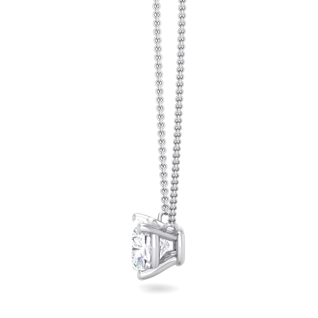 Cushion-cut Grown Diamond Solitaire Pendant