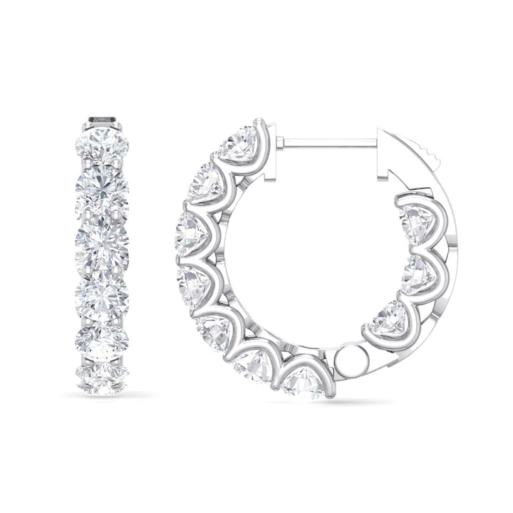 Grown Diamond Huggie-Hoop Small Earrings