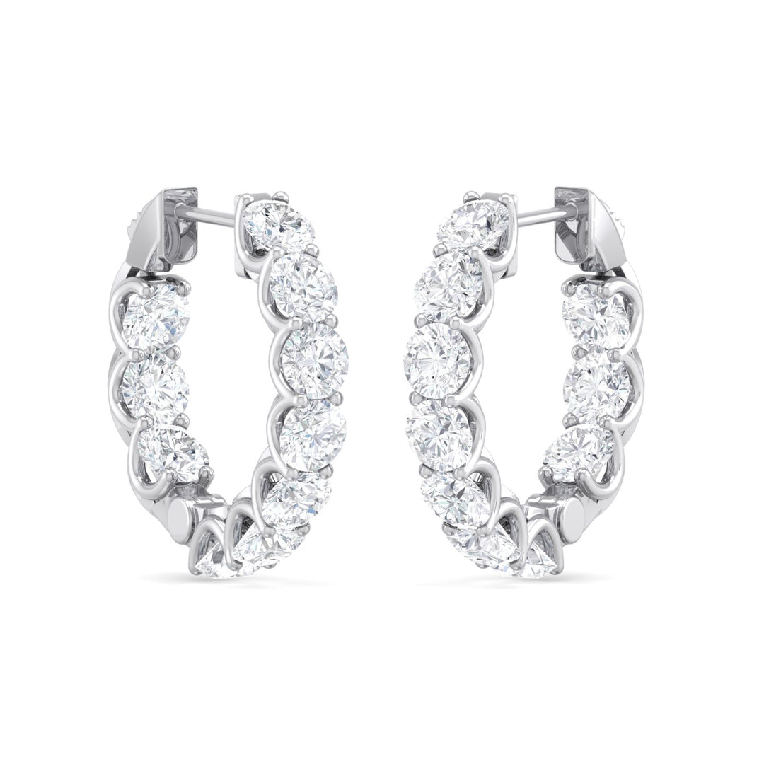 Grown Diamond Huggie-Hoop Small Earrings