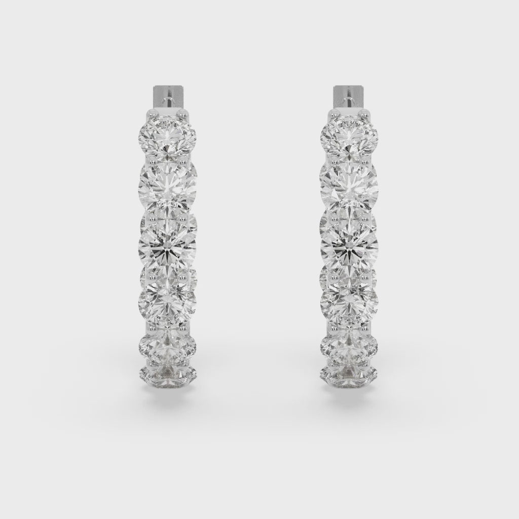 Grown Diamond Huggie-Hoop Small Earrings