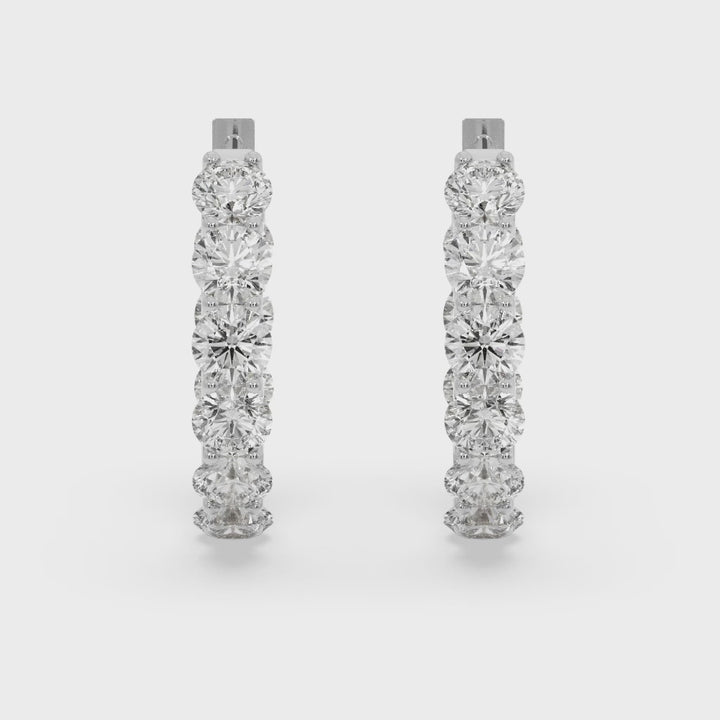 Grown Diamond Huggie-Hoop Small Earrings
