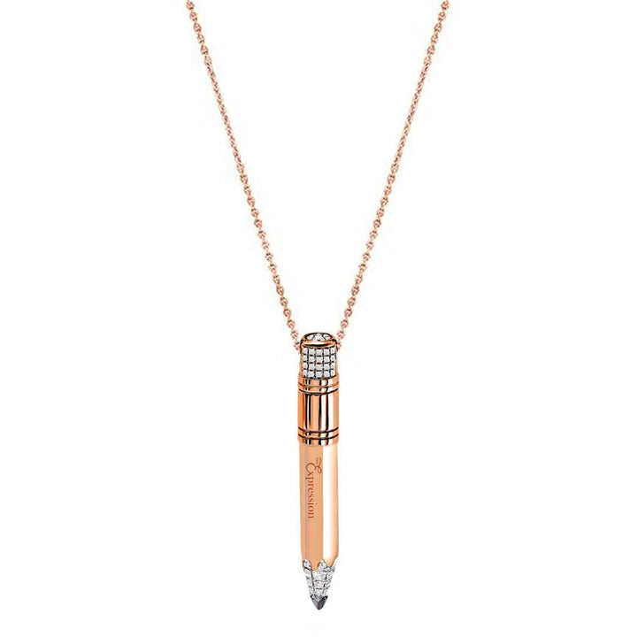 Gold Vertical Necklace Large - Surround Art & Diamonds Jewelry by TZURI