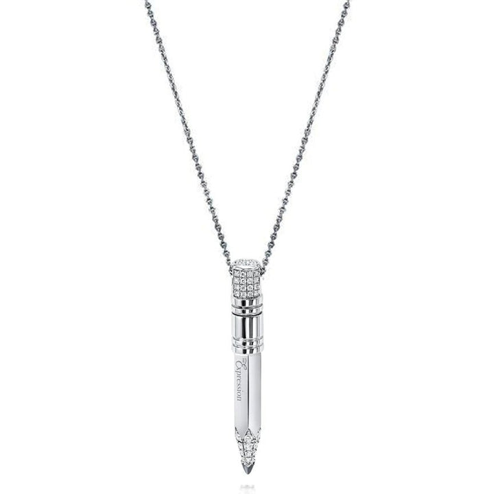 Gold Vertical Necklace Large - Surround Art & Diamonds Jewelry by TZURI