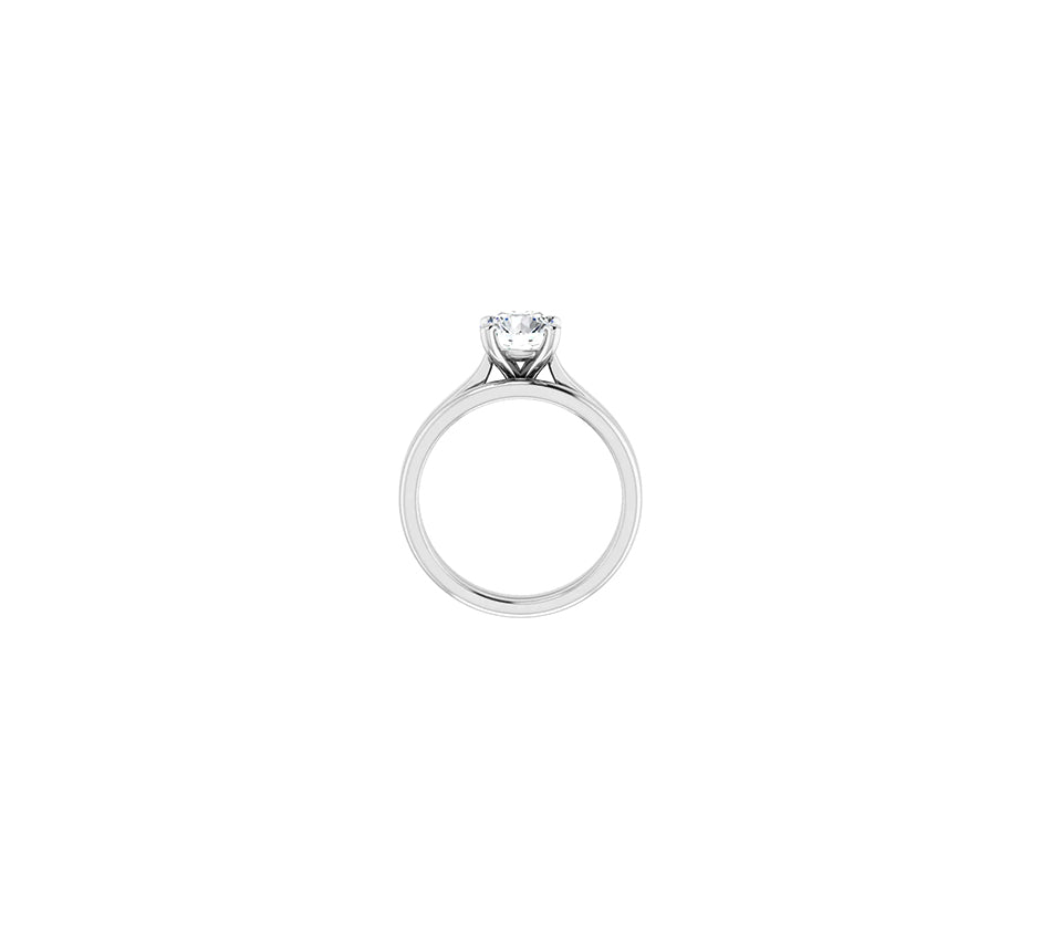 1-carat Lab-Grown Round-Shape White Diamond Engagemend Ring
