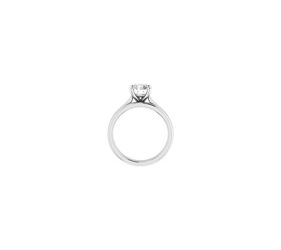 1-carat Lab-Grown Round-Shape White Diamond Engagemend Ring