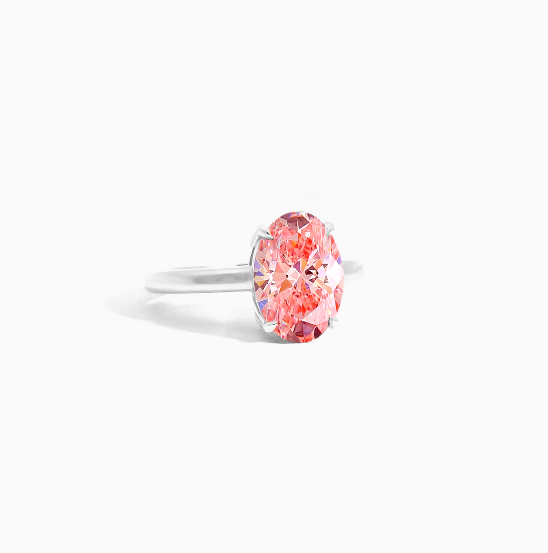 Sienna 3ct Oval-cut Fancy Colored Grown Diamond Solitaire Ring