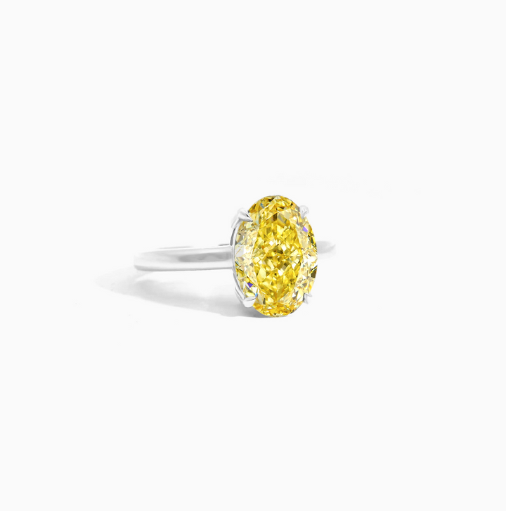 Sienna 3ct Oval-cut Fancy Colored Grown Diamond Solitaire Ring