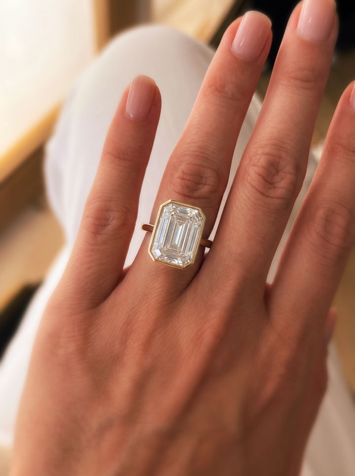 Colorless Emerald-Cut Lab-Grown Diamond Ring