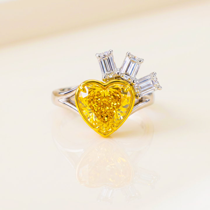 Fancy Intense Yellow Heart-Shape Lab-Grown Diamond Ring
