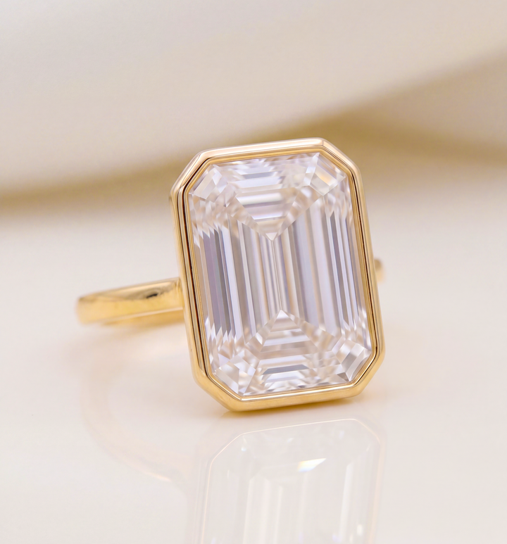 Colorless Emerald-Cut Lab-Grown Diamond Ring