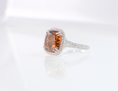 "Timeless" GIA Certified 6.88 Carat Cognac Diamond Ring