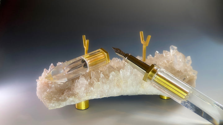 S.T. Dupont Rock Crystal Excellence Artist's Proof Fountain Pen — Sole Example | Natural Quartz | 18k Gold Nib | L'Aquart × Quispe Aparicio