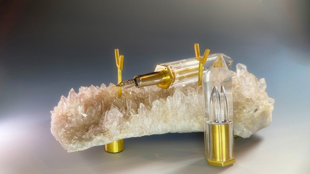S.T. Dupont Rock Crystal Excellence Artist's Proof Fountain Pen — Sole Example | Natural Quartz | 18k Gold Nib | L'Aquart × Quispe Aparicio