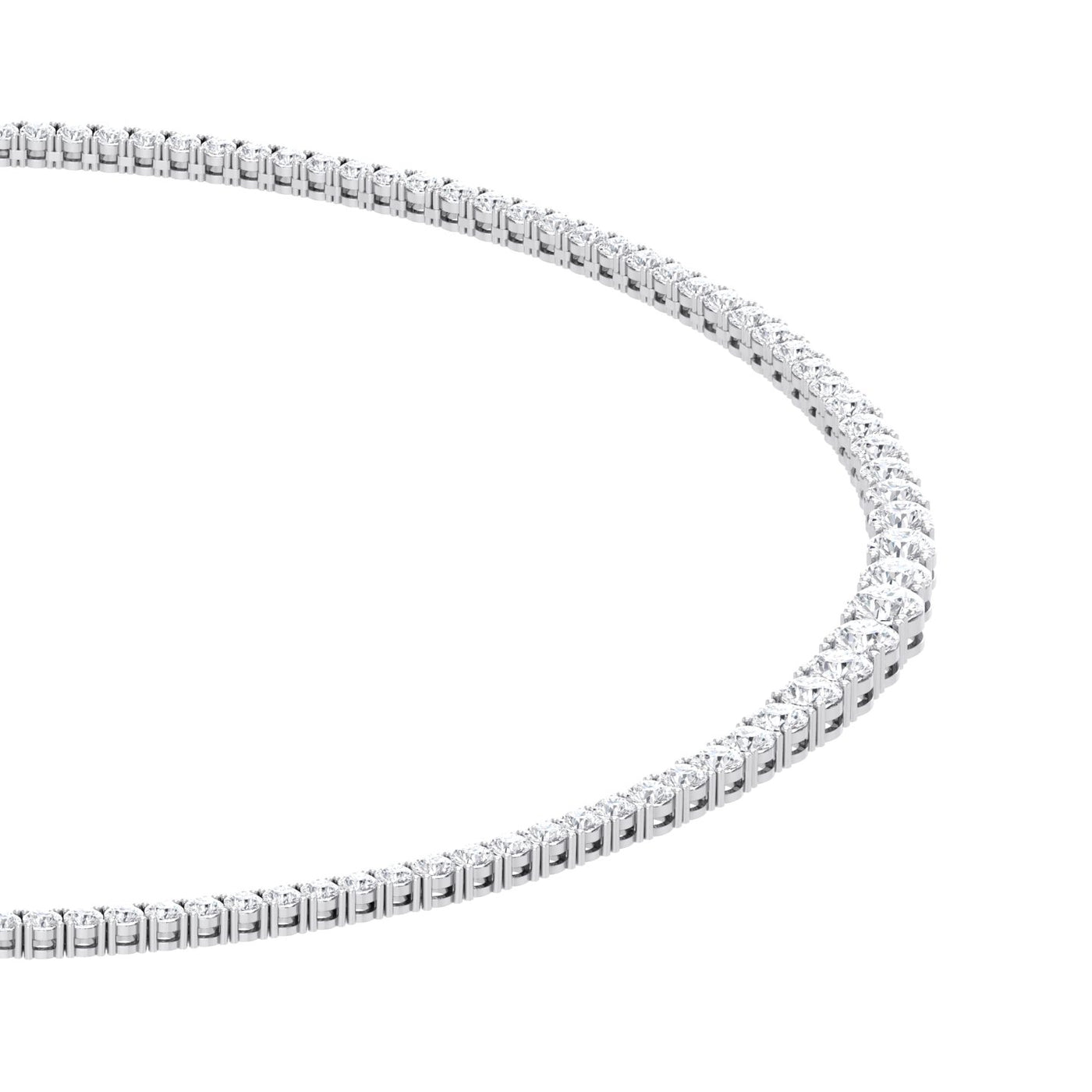 Classic Necklace Graduated Strand Of Diamonds 12.00 ct. total weight In 18K White Gold