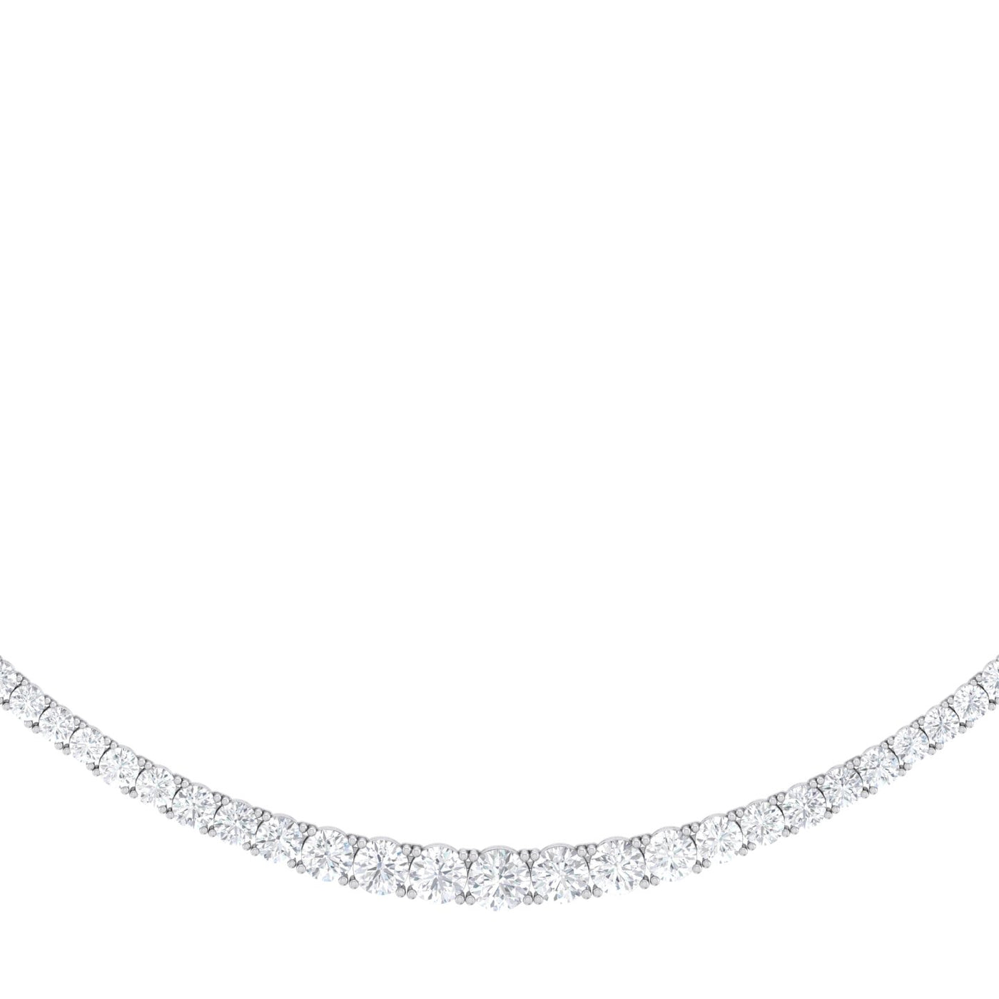 Classic Necklace Graduated Strand Of Diamonds 12.00 ct. total weight In 18K White Gold