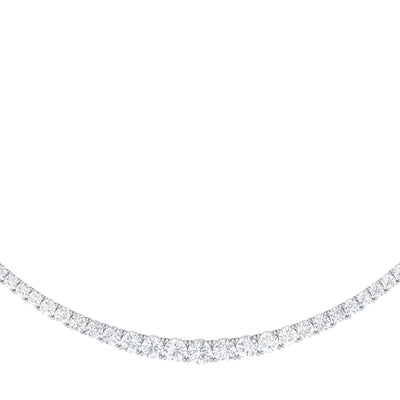 Classic Necklace Graduated Strand Of Diamonds 12.00 ct. total weight In 18K White Gold