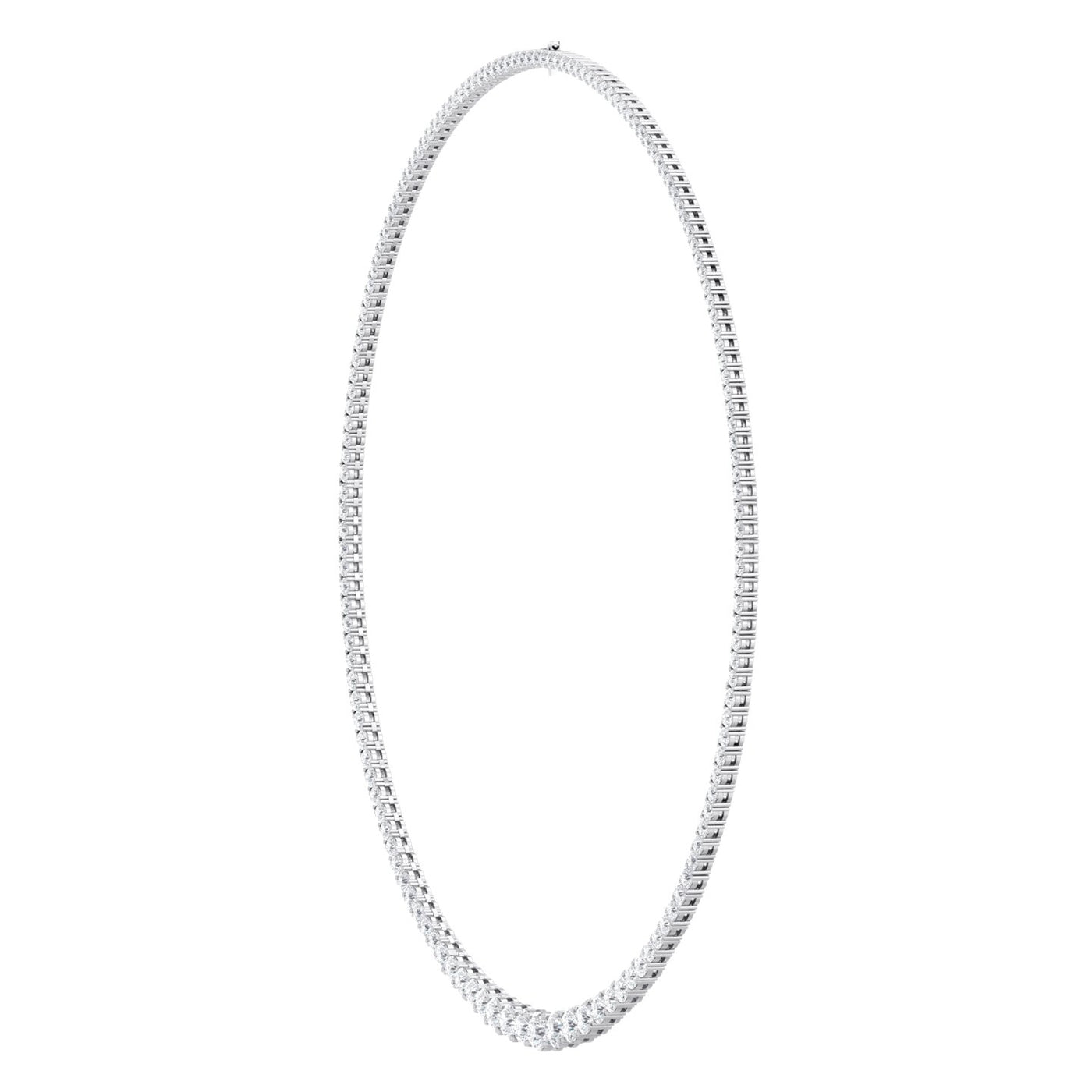 Classic Necklace Graduated Strand Of Diamonds 12.00 ct. total weight In 18K White Gold