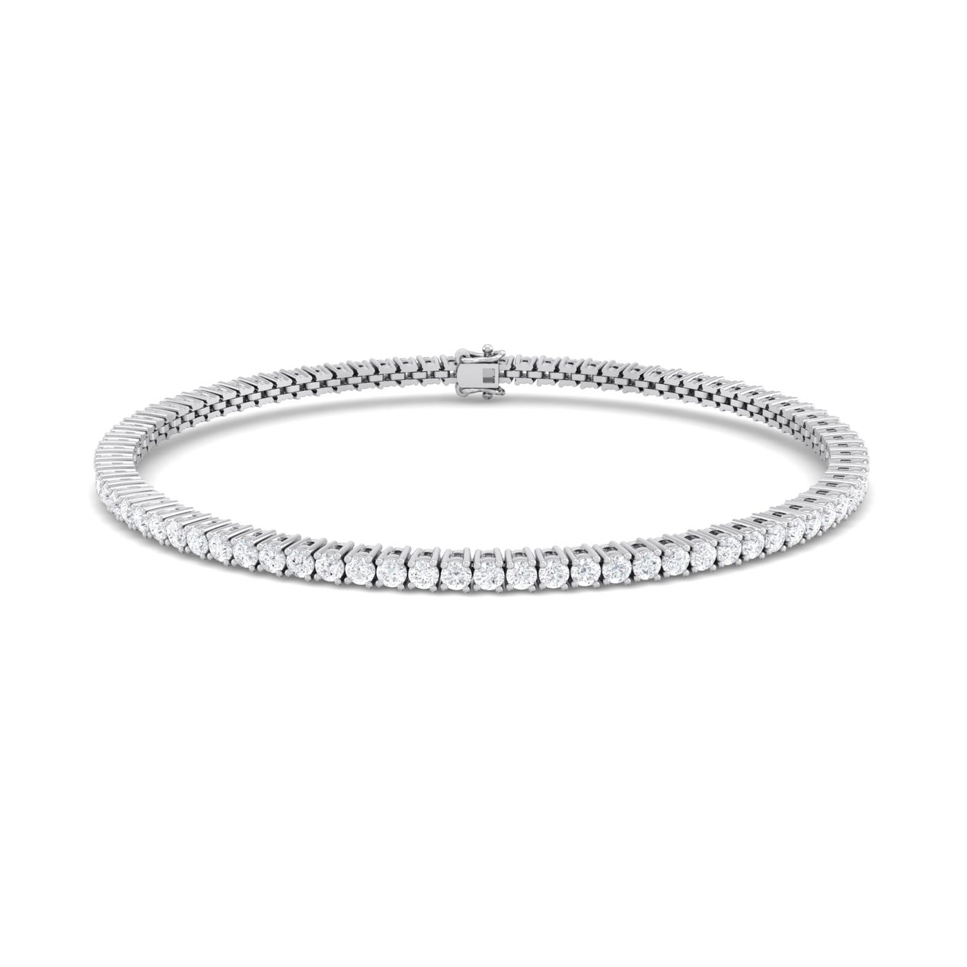 Classic Round Lab Grown Diamond Tennis Bracelet In 18K White Gold 1.00 ct total weight