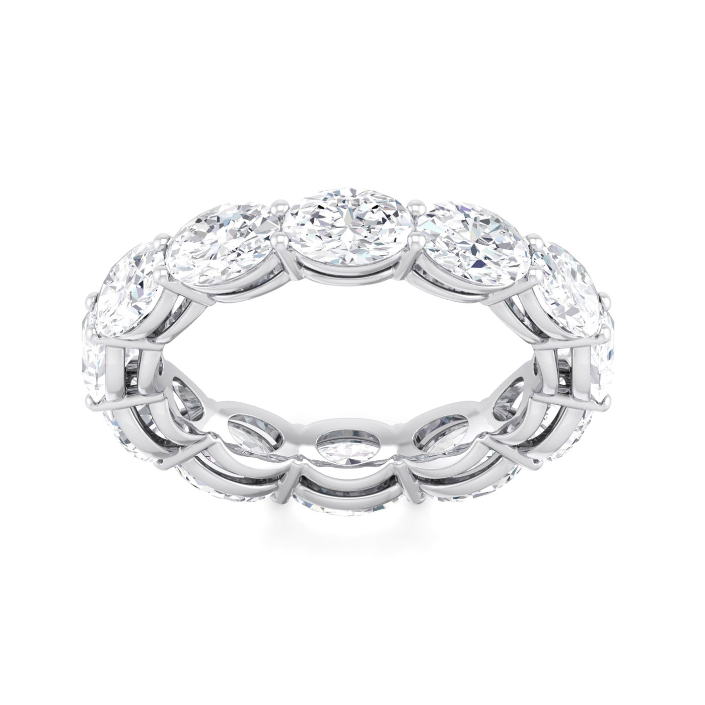 Eternity Band With Horizontal Set of Lab Grown Oval Diamonds In 18K Gold