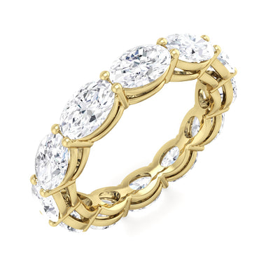 Eternity Band With Horizontal Set of Lab Grown Oval Diamonds In 18K Gold