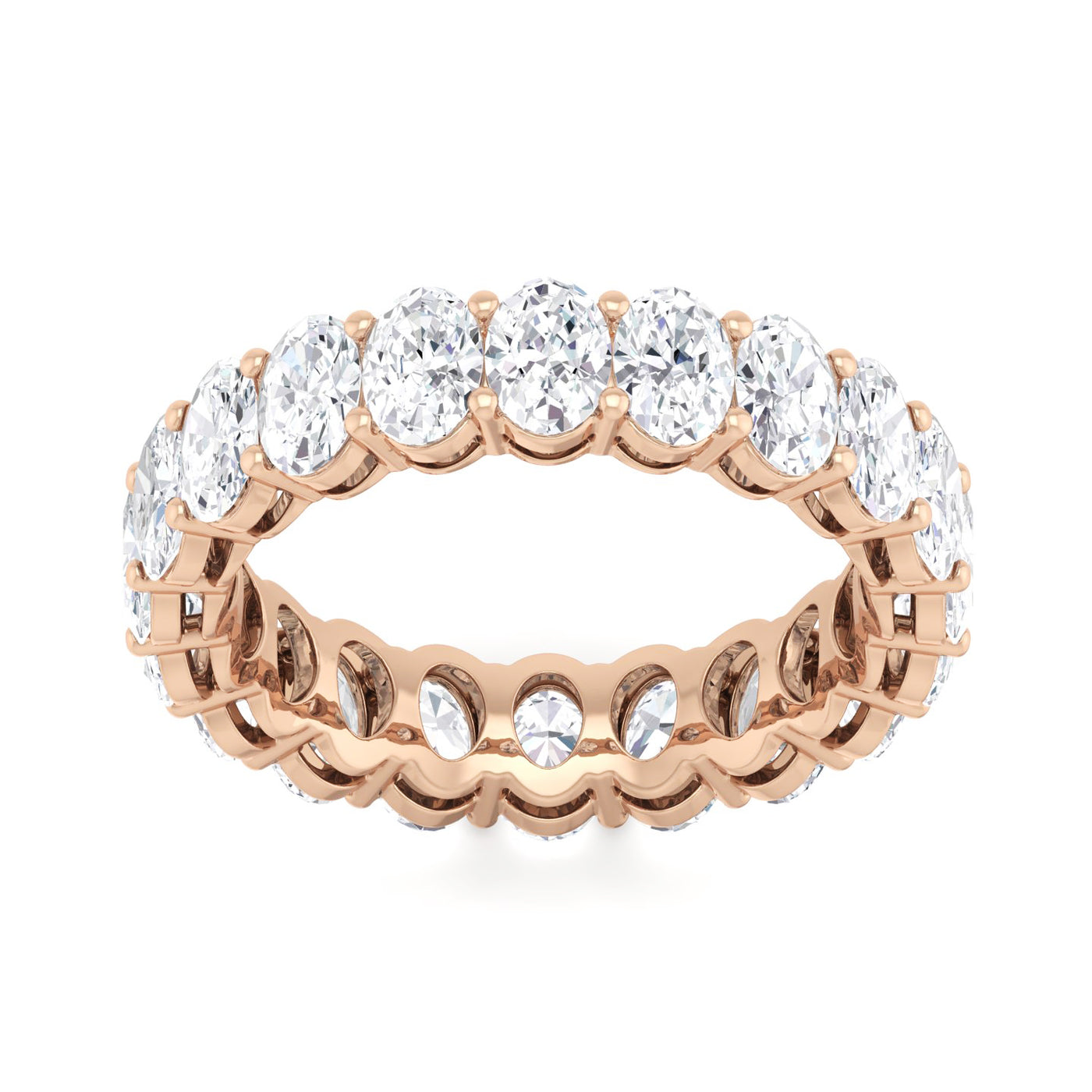 Eternity Band With Lab Grown Oval Diamonds In 18K White Gold