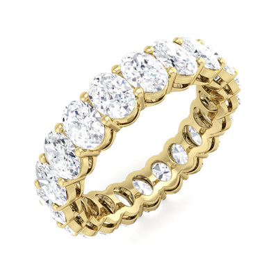 Eternity Band With Lab Grown Oval Diamonds In 18K White Gold