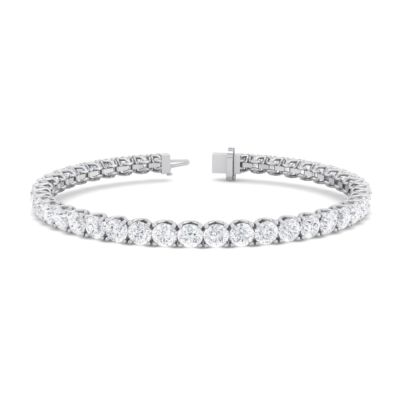 Flame Basket Tennis Bracelet In 18K Gold with 9.00 ct Lab Grown Diamonds