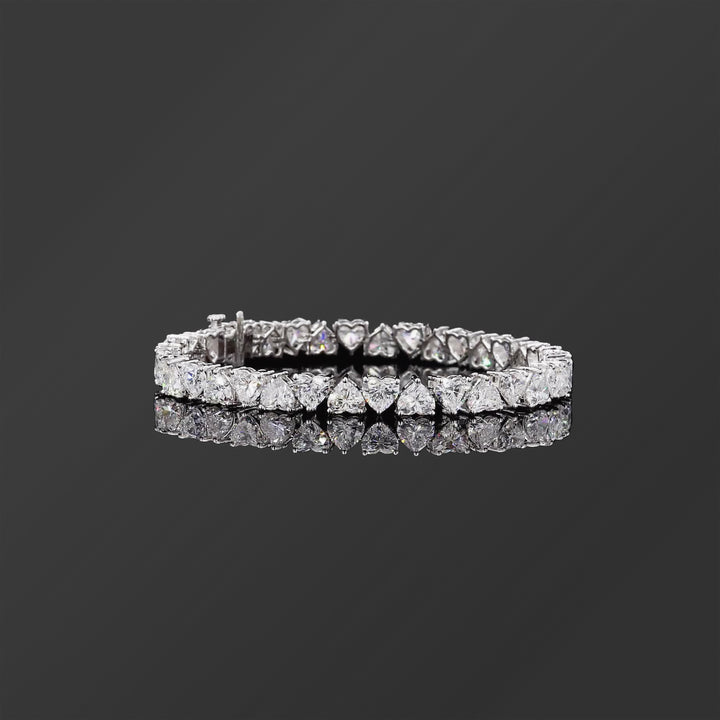 Beloved 15 ct Classic Heart-Shaped Grown Diamond Tennis Bracelet