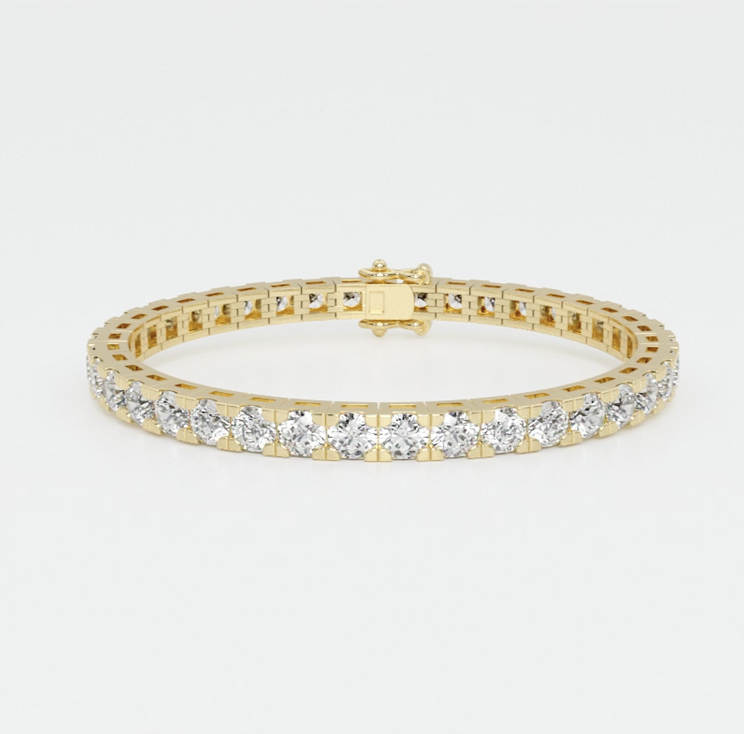 10 ct Grown Diamond Sport Style Men's Heavy Gold Tennis Bracelet