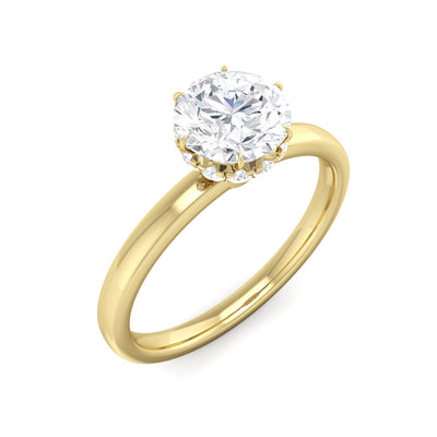 1-Carat Lab-Grown Round Diamond Solitaire Engagement Ring In 18K Gold