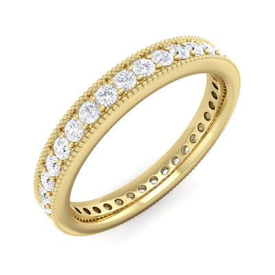 Milgrain Channel Lab Grown Diamond Eternity Ring In 18K Gold