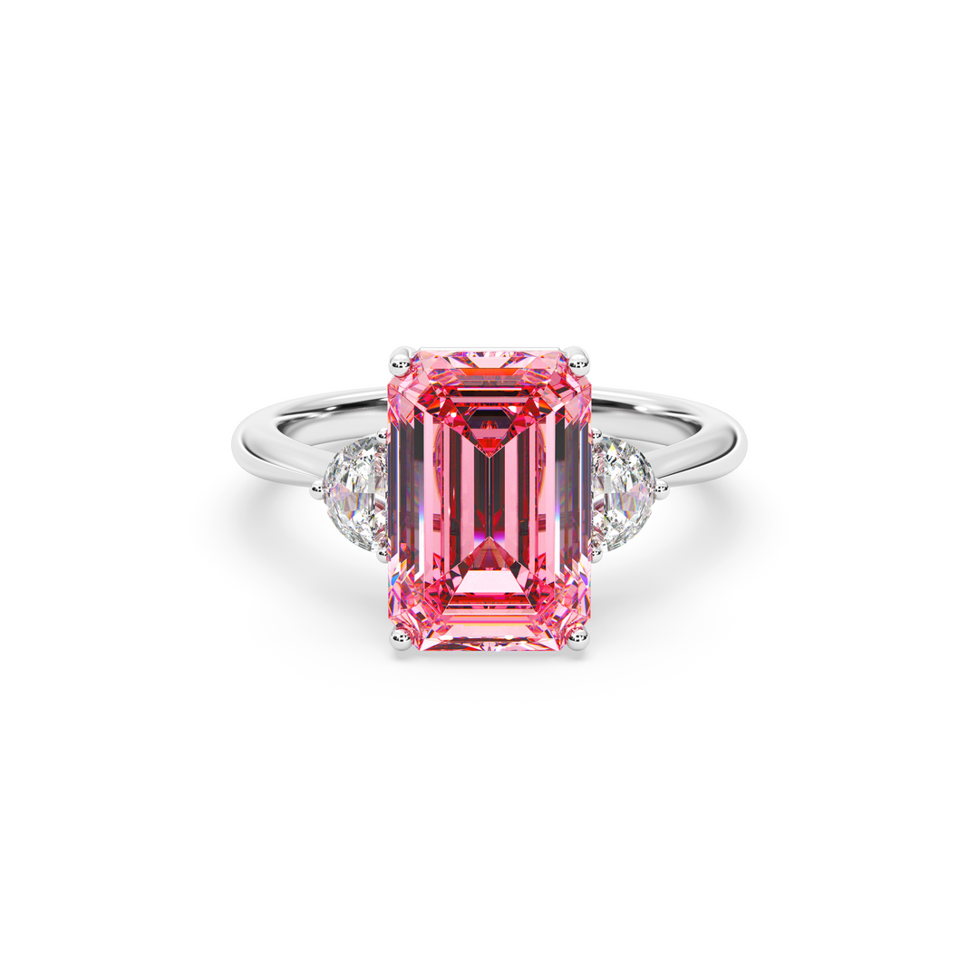 Constanse 5 ct Emerald-cut Fancy Intense Pink Grown Diamond Ring