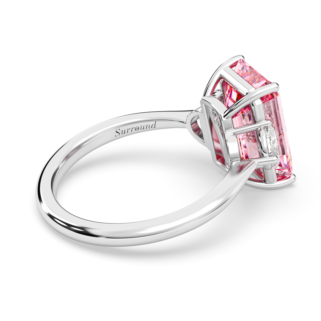 Constanse 5 ct Emerald-cut Fancy Intense Pink Grown Diamond Ring