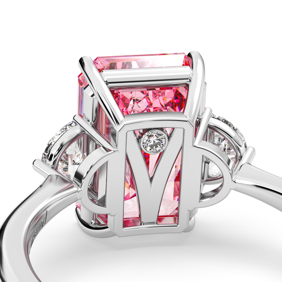Constanse 5 ct Emerald-cut Fancy Intense Pink Grown Diamond Ring