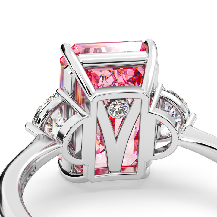 Constanse 5 ct Emerald-cut Fancy Intense Pink Grown Diamond Ring