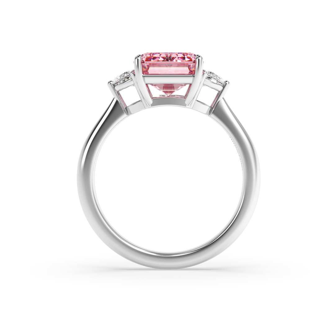 Constanse 5 ct Emerald-cut Fancy Intense Pink Grown Diamond Ring