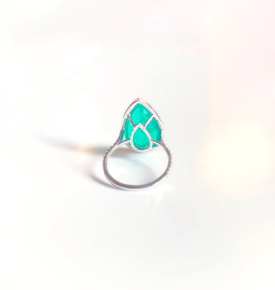 SOLD "Oasis" lab-grown Columbian Color Emerald Ring