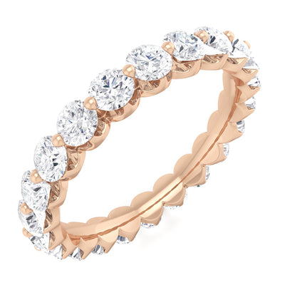 Classic Eternity Ring with Lab Grown Round-Shaped Diamonds In 18K Gold