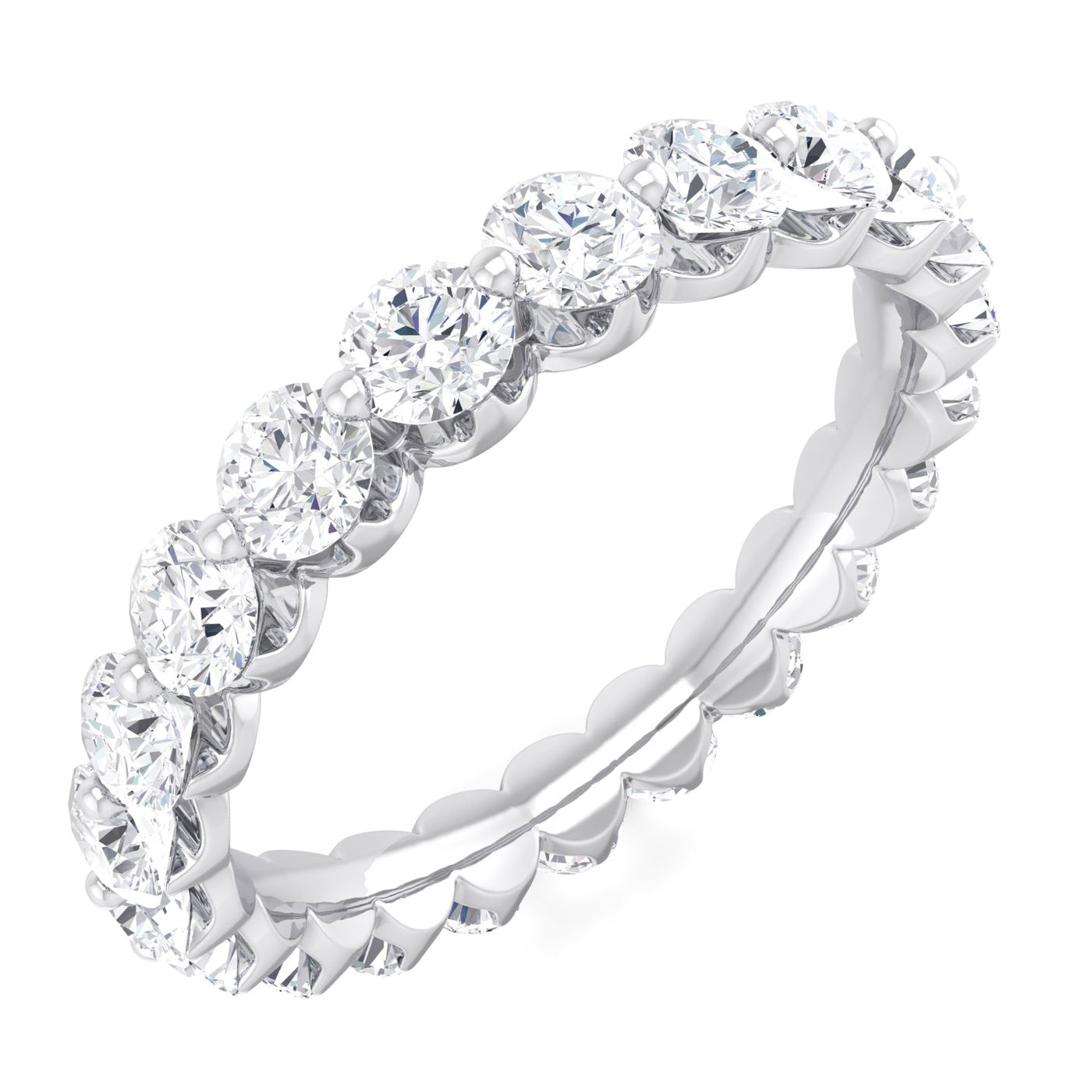 Classic Eternity Ring with Lab Grown Round-Shaped Diamonds In 18K Gold