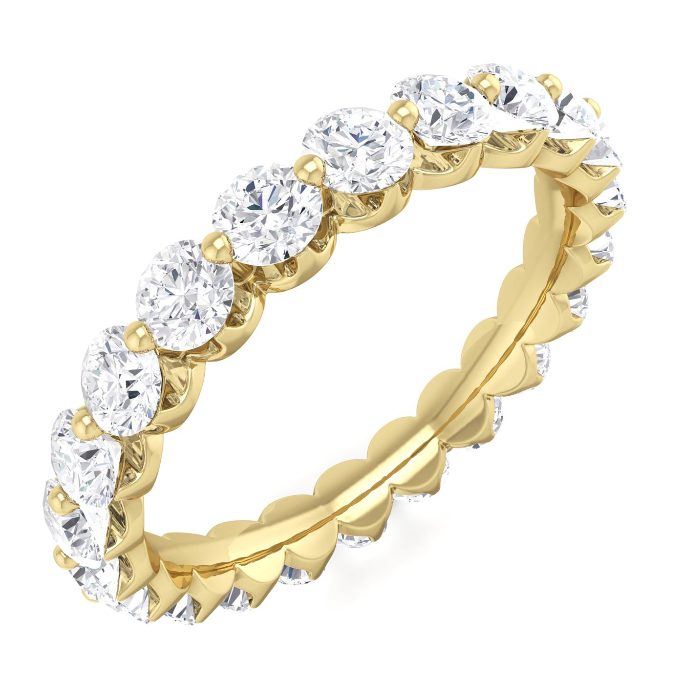 Classic Eternity Ring with Lab Grown Round-Shaped Diamonds In 18K Gold