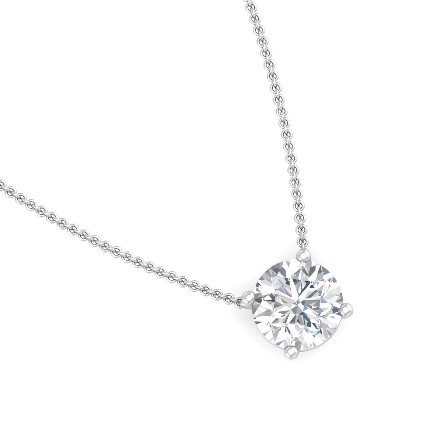 Round-cut Lab Grown Diamond Solitaire Pendant