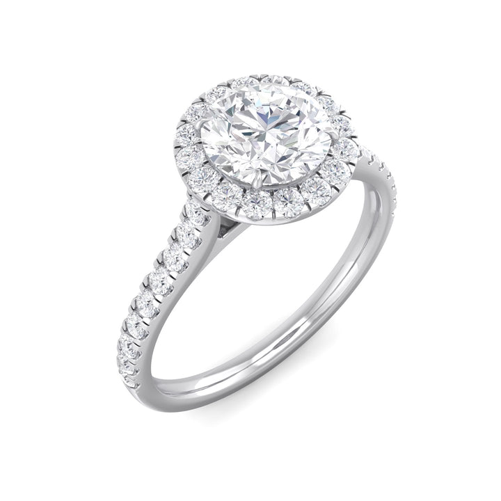 1.5 ct Grown Diamond Engagement Ring with Outlining Pave