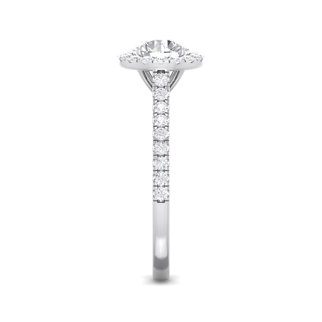 1.5 ct Grown Diamond Engagement Ring with Outlining Pave