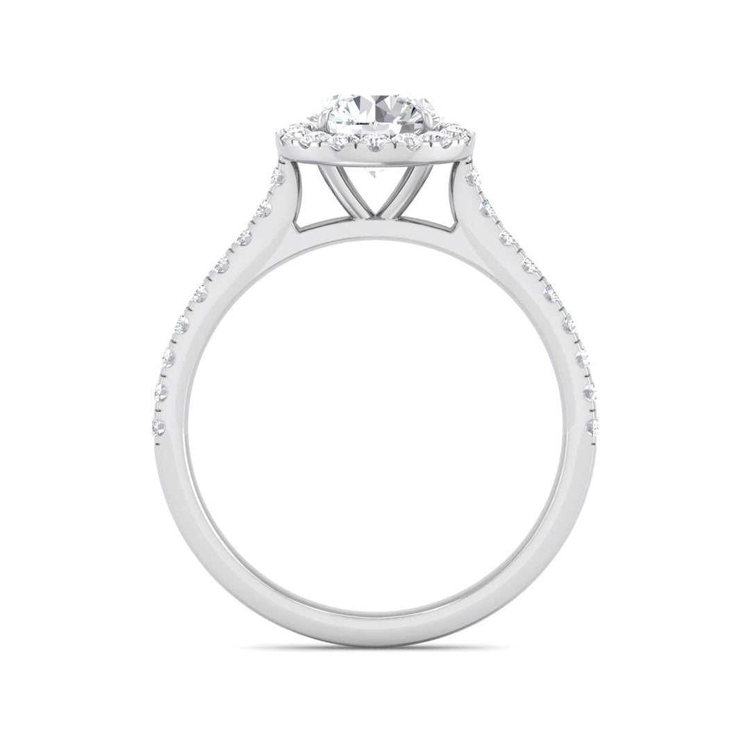 1.5 ct Grown Diamond Engagement Ring with Outlining Pave