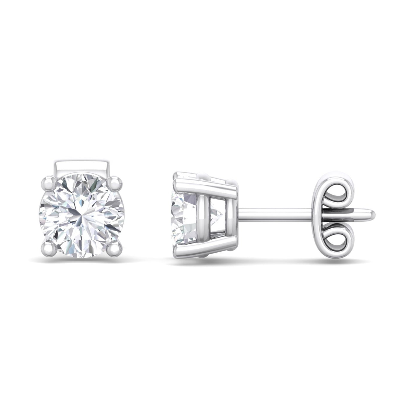 Timeless 5 ct tw Round Lab-Grown Diamond Stud Earrings 18K Gold