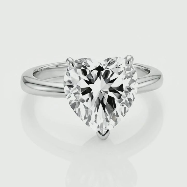 Rotation video of the heart-shaped lab-grown diamond solitaire ring