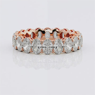 Eternity Band With Lab Grown Oval Diamonds In 18K White Gold