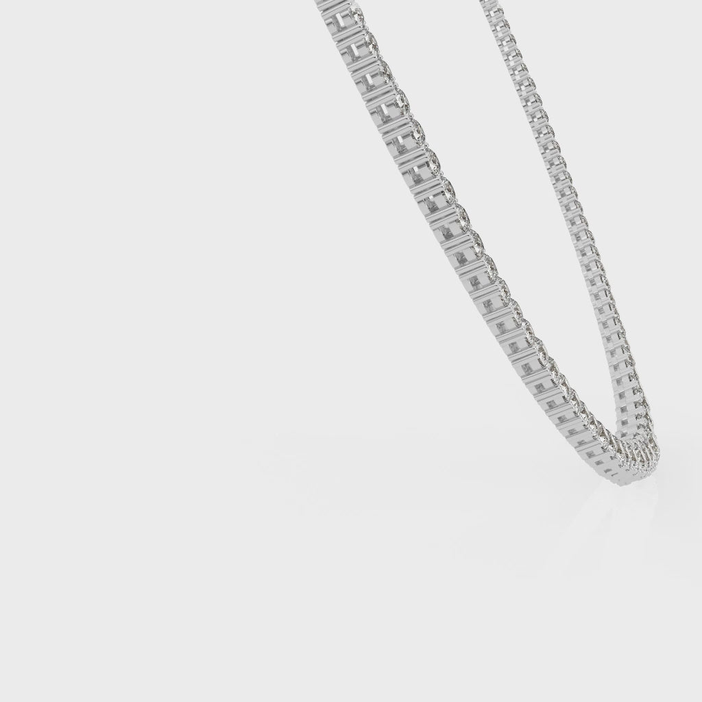 Classic Necklace Graduated Strand Of Diamonds 12.00 ct. total weight In 18K White Gold