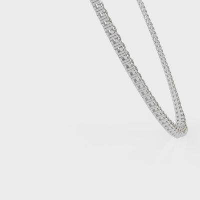 Classic Necklace Graduated Strand Of Diamonds 12.00 ct. total weight In 18K White Gold