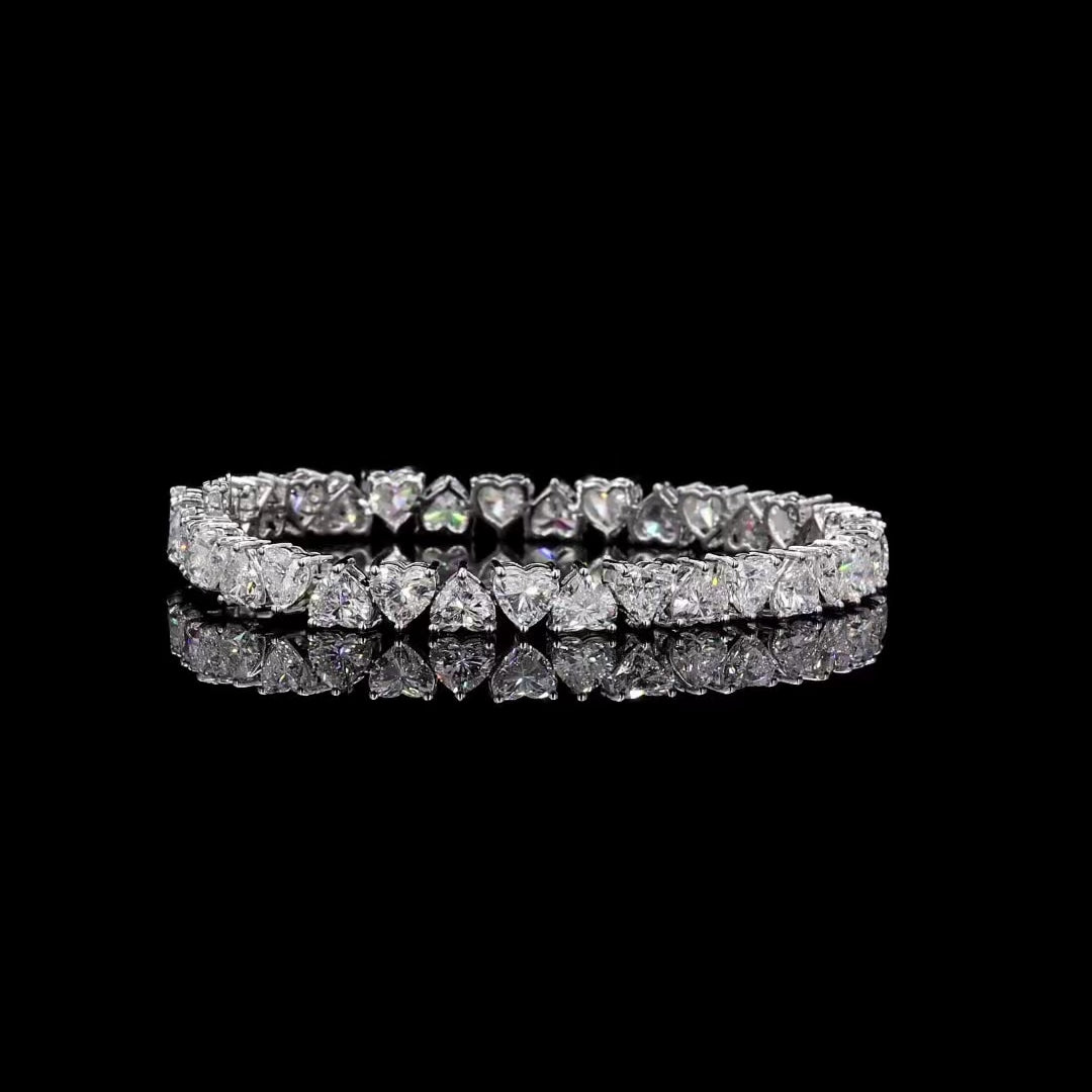 Beloved 15 ct Classic Heart-Shaped Grown Diamond Tennis Bracelet